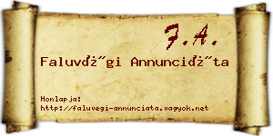 Faluvégi Annunciáta névjegykártya